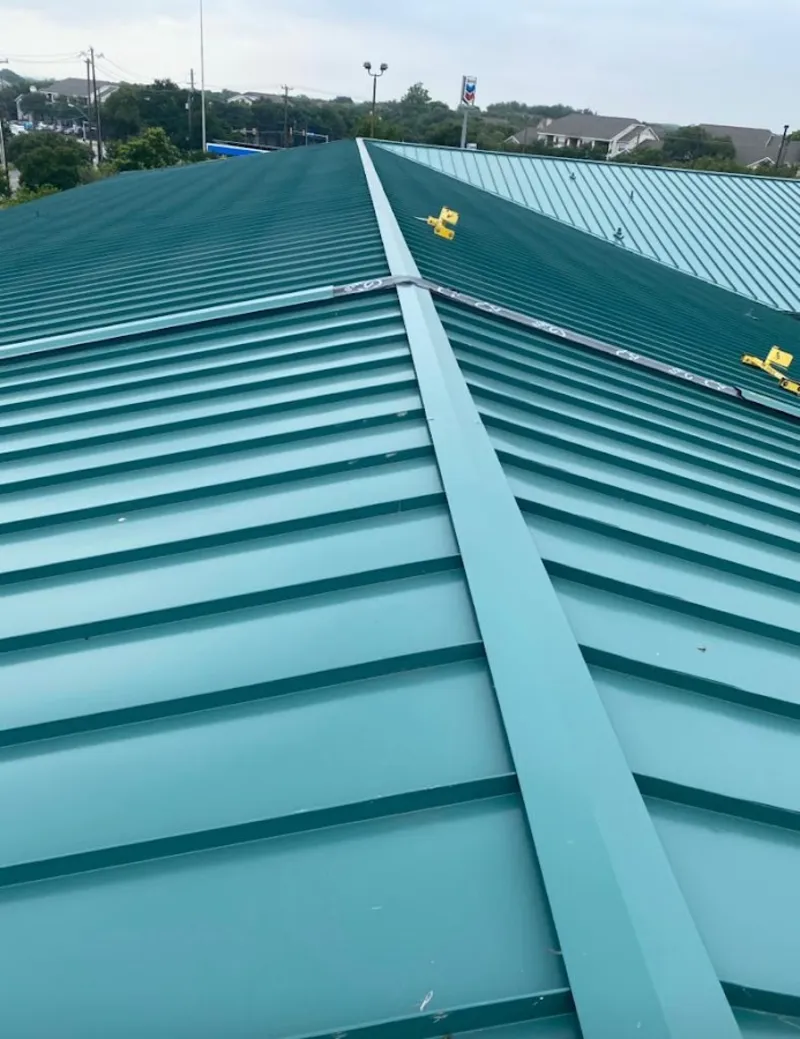 Green commercial metal roof ridge and valley for Metal Roof Repair in Wareham